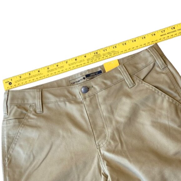 Carhartt Rugged Flex Loose Fit Canvas Work Shorts Women's 10 Dark Khaki NWT - Picture 6 of 9